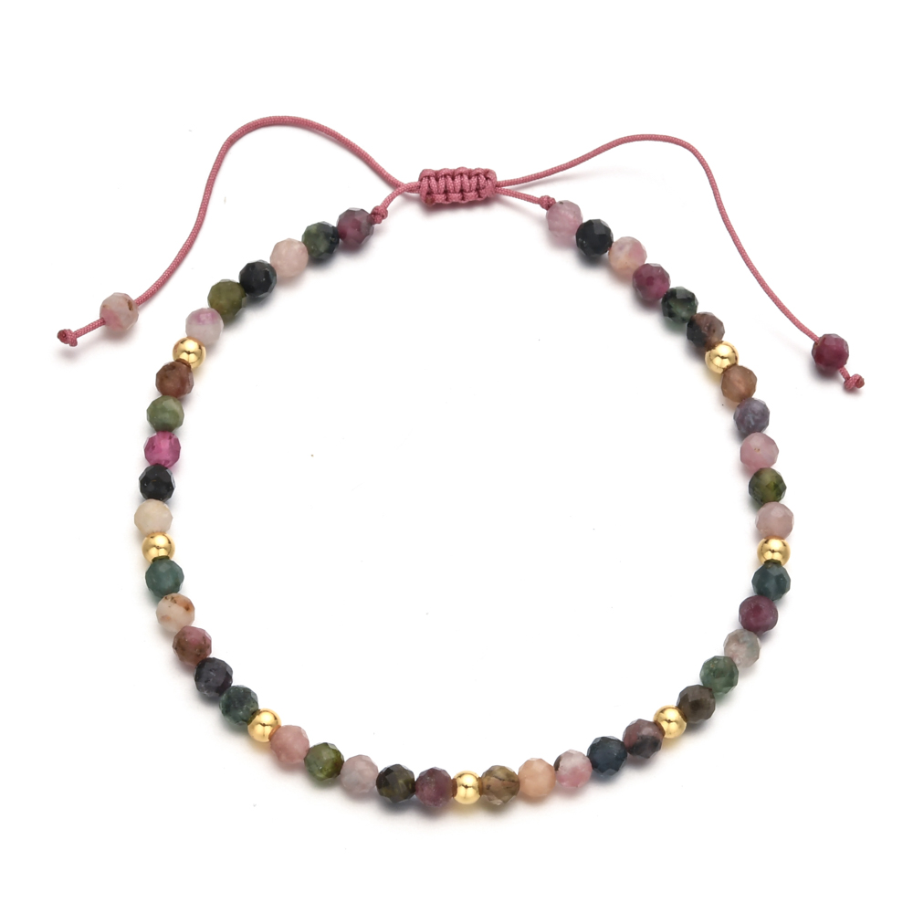 Yoga Fitness Tracker - Bracciale intrecciato con perline di tormalina