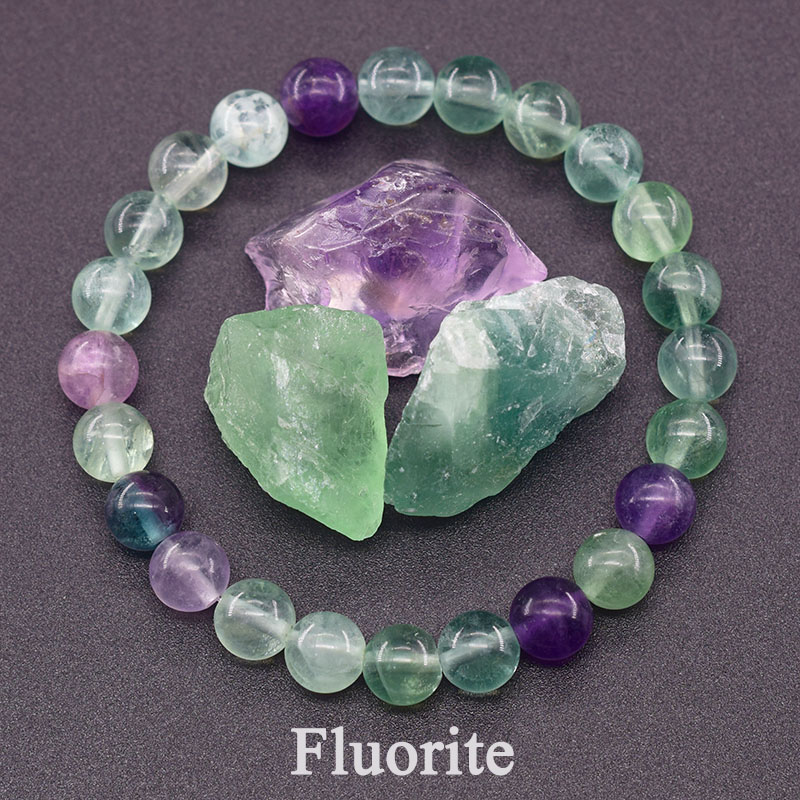 Yoga Fitness Tracker - Braccialetto originale in Fluorite con gioielli