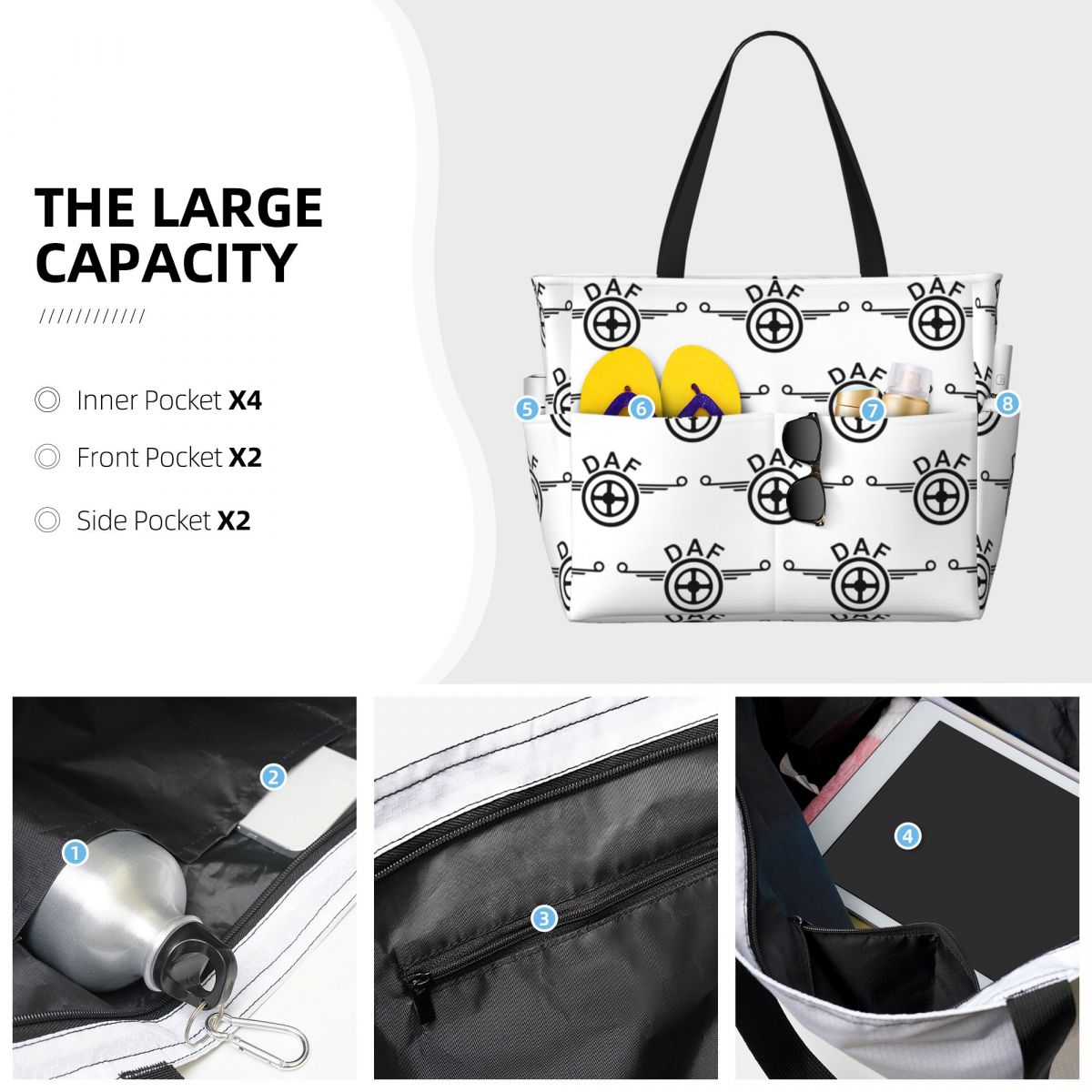 Borsa da spiaggia con logo Daf - Yoga Fitness Logo Design recensione e prezzo